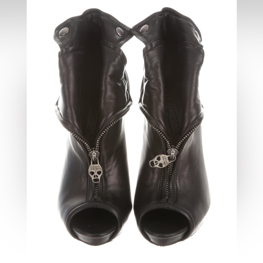 Alexander McQueen - Peep Toe Platform Booties